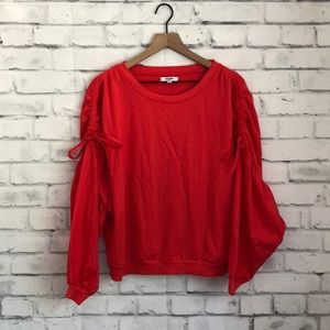 Kensie red balloon sleeve sweater